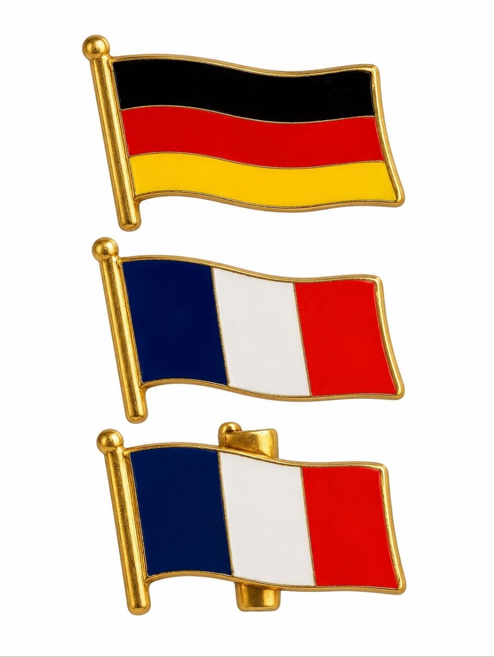 3/$30 Vintage Flag Pin Set Germany and France